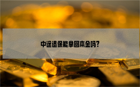 中途退保能拿回本金吗?