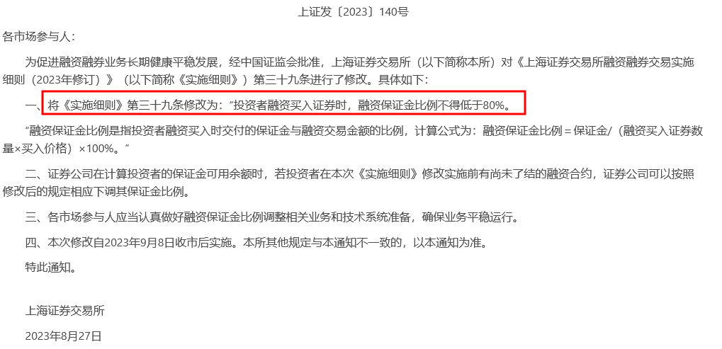 融资保证金的比例是多少？融券保证金比例一样吗？